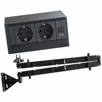 EVOline R-Dock z Wing – gniazdko do szuflady 2x Schuko + USB A/C, czarne