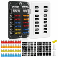 flintronic skrzynka bezpiecznikowa 12-drożna 12-24V z diodami LED