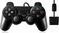 FLLAGG20 pad przewodowy do PlayStation 1 (PSX) i PS2, 1,8 m, czarny