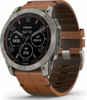 Garmin Fenix 7X Sapphire Solar – zegarek multisport GPS, tytan, pasek skórzany