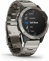 Garmin Quatix 6 Titanium – zegarek GPS dla żeglarzy i wędkarzy, szary