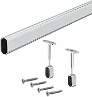 Gedotec Drazek owalny do szafy 100 cm - rura meblowa chrom