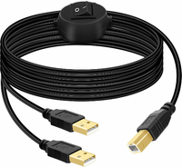 GELRHONR Przełącznik USB do drukarki dla 2 komputerów - kabel 4,5 m