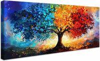 HALFLEMART obraz na płótnie Drzewo życia w ramie, 120 x 50 cm, abstrakcja