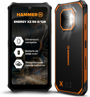 Hammer Energy X2 6/128 GB – wytrzymały smartfon 6,1 cala, IP69, czarno-pomarańczowy
