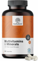 HealthyWorld Multiwitaminy i Minerały – kapsułki dla sportowców, 365 szt.