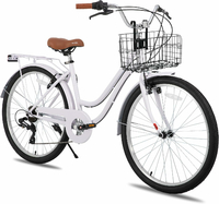 Hiland Beach Cruiser 26 cali - rower cruiser z koszem, fioletowy