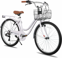 Hiland Beach Cruiser 26 cali - rower cruiser z koszem, fioletowy