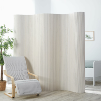 Homestyle4u parawan bambusowy 250 x 195 cm – biały, zwijany