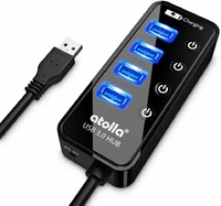 HUB Atolla 204-2 USB 3.0 rozgałęźnik 4 porty USB widok z boku