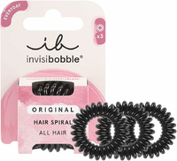 Invisibobble Original – spiralne gumki do włosów, czarne, 3 sztuki