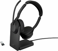 Jabra Evolve2 55 z podstawą ładującą – zestaw słuchawkowy Bluetooth ANC, czarny