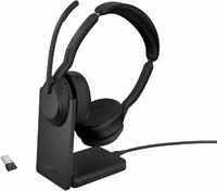 Jabra Evolve2 55 z podstawą ładującą – zestaw słuchawkowy Bluetooth ANC, czarny