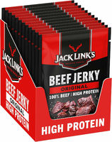 Jack Link's Beef Jerky Original 12 × 60 g – suszona wołowina, przekąska proteinowa