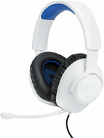 JBL Quantum 100P Console – przewodowy zestaw słuchawkowy do PlayStation, biało-niebieski