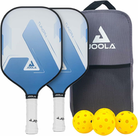 JOOLA Blue Lightning – zestaw do pickleballa: 2 rakietki, 4 piłki i torba, niebieski