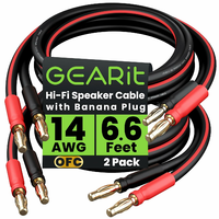 Kabel głośnikowy GearIT 14AWG 2m ze złączami bananowymi - 2 szt.