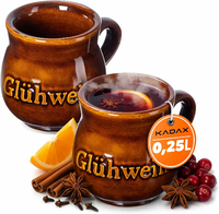 KADAX kubki do grzanego wina 250 ml, zestaw 2 szt., ceramika ręcznie wykonana