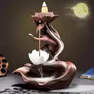 Kadzidełka z przepływem w kształcie Buddy/Lotosu ceramika z wodospadem