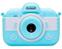 Kamera aparat cyfrowy dla dzieci QUUY ekran dotykowy niebieski widok z przodu