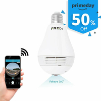 Kamera IP WiFi monitoring 360 żarówka Fredi LED audio widok z przodu