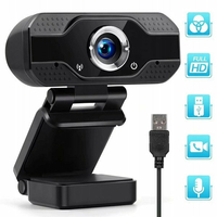 Kamerka internetowa Luxury PC003 1080p WebCam czarny widok z przodu.