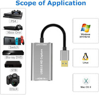 Karta przechwytywania obrazu HDMI USB3.0 Xbox PS4 Wii Nintendo 60fps