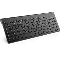 Klawiatura bezprzewodowa KG9006 2.4G QWERTZ czarna widok z przodu.