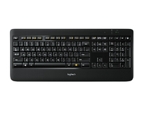 Klawiatura bezprzewodowa LOGITECH K800 ILLUMINATED QWERTZ widok z przodu.
