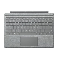 Klawiatura bezprzewodowa magnetyczna Microsoft Type Cover Surface Pro 4 3 QWERTY szary widok z przodu.