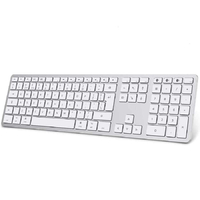 Klawiatura bezprzewodowa Omoton KB515 Bluetooth Apple MacBook iMac QWERTY srebrny widok z przodu.