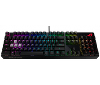 Klawiatura mechaniczna przewodowa ASUS ROG Strix Scope MX Blue RGB QWERTY widok z przodu.