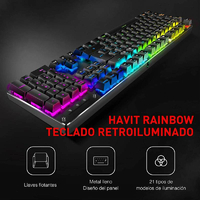 Klawiatura mechaniczna przewodowa Havit KB511L RGB widok z przodu.