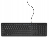 Klawiatura przewodowa biurowa Dell KB216 QuietKey AZERTY widok z przodu.