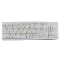Klawiatura przewodowa biurowa HP PR1101U QWERTY biały widok z przodu.