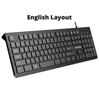 Klawiatura przewodowa biurowa VicTsing PC206A QWERTY widok z przodu.