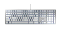 Klawiatura przewodowa CHERRY KC 6000 Slim Apple MacBook MacOS widok z przodu.