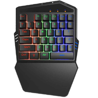 Klawiatura przewodowa DarkWalker FO212 PS4 do smartfona i tabletu Android RGB widok z przodu.
