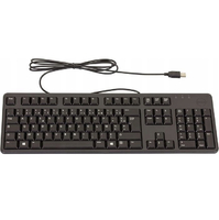 Klawiatura przewodowa Dell QuietKey KB212-B SK-8120 AZERTY czarna widok z przodu.