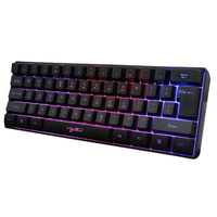 Klawiatura przewodowa gamingowa HXSJ V700 RGB Streamer widok z przodu.
