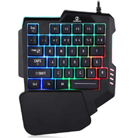 Klawiatura przewodowa gamingowa podświetlana ZJFKSDYX C91 Pro PS4 Xbox One Switch widok z przodu.