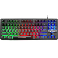 Klawiatura przewodowa gamingowa ZIYOYULANG Rainow Light K16 RGB QWERTY widok z przodu.