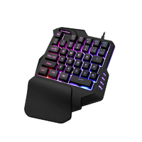 Klawiatura przewodowa jednoręczna BLOODBAT G92 USB PUBG RGB widok z przodu.