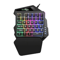 Klawiatura przewodowa jednoręczna BLOODBAT G94 USB PUBG RGB widok z przodu.