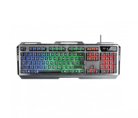 Klawiatura przewodowa podświetlana Trust GXT 845 Tural Gaming Combo QWERTZ widok z przodu./