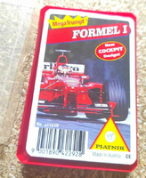 Kolekcjonerskie karty Vintage F1 Formula 1 MegaTrumpf rzadkie widok z przodu.