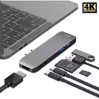 Koncentrator hub USB-C do MacBook Pro iDeer HDMI USB microSD SD 4K widok z przodu