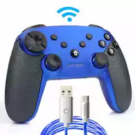 Kontroler pad bezprzewodowy Nintendo Switch Pro Controller momen niebieski widok z przodu