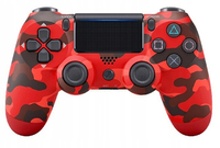 Kontroler Pad CUH-ZCT2U PlayStation 4 Red Camouflage V2 zamiennik widok z przodu.