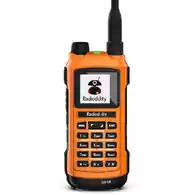 Krótkofalówka walkie talkie Radioddity GS-5B pomarańczowy bez baterii widok z przodu.